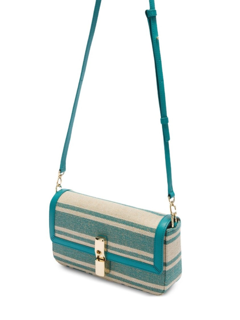 Furla Striped Woven Fabric Bag