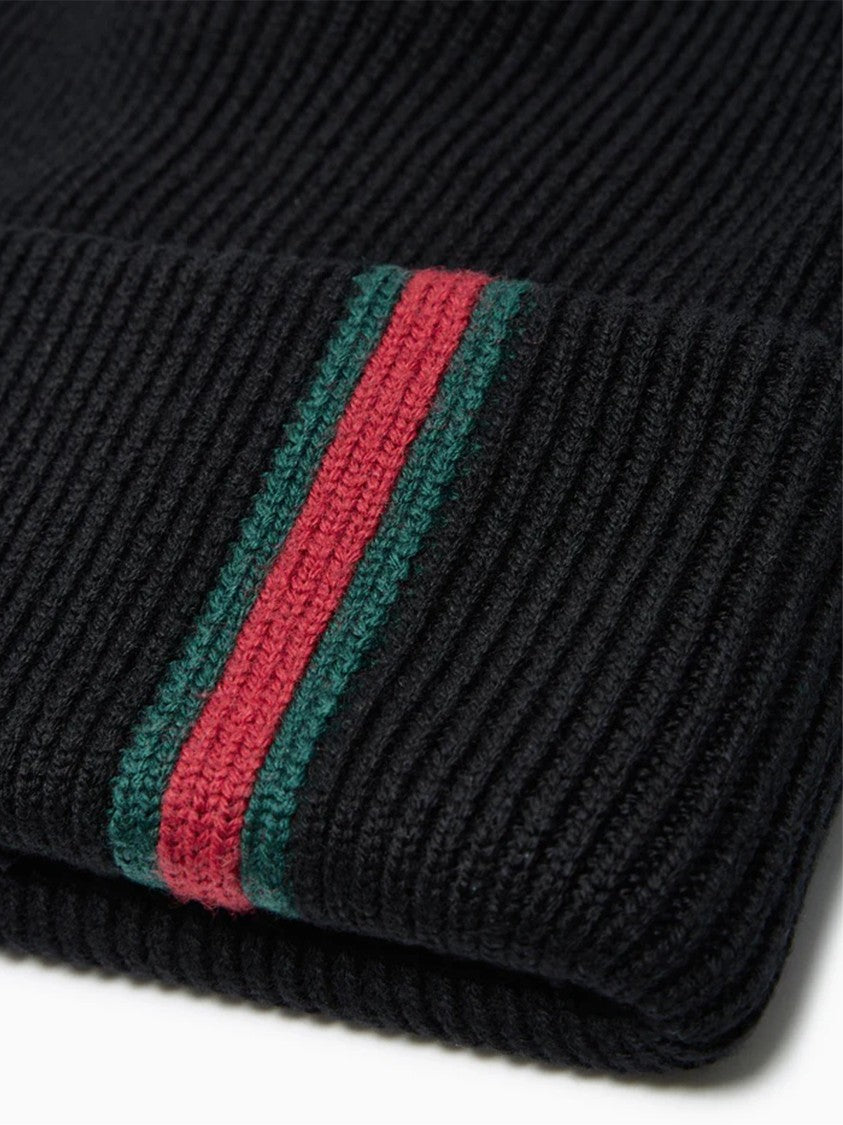 Gucci Hat Charew Ribbed Stripe Knit Beanie