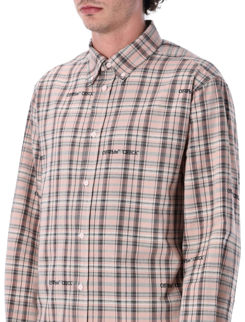 Off-White Marker Check Button Down Shirt