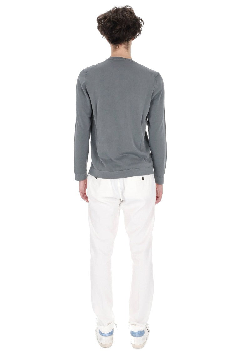 Drumohr Grey Long-Sleeve Frosted Cotton T-Shirt