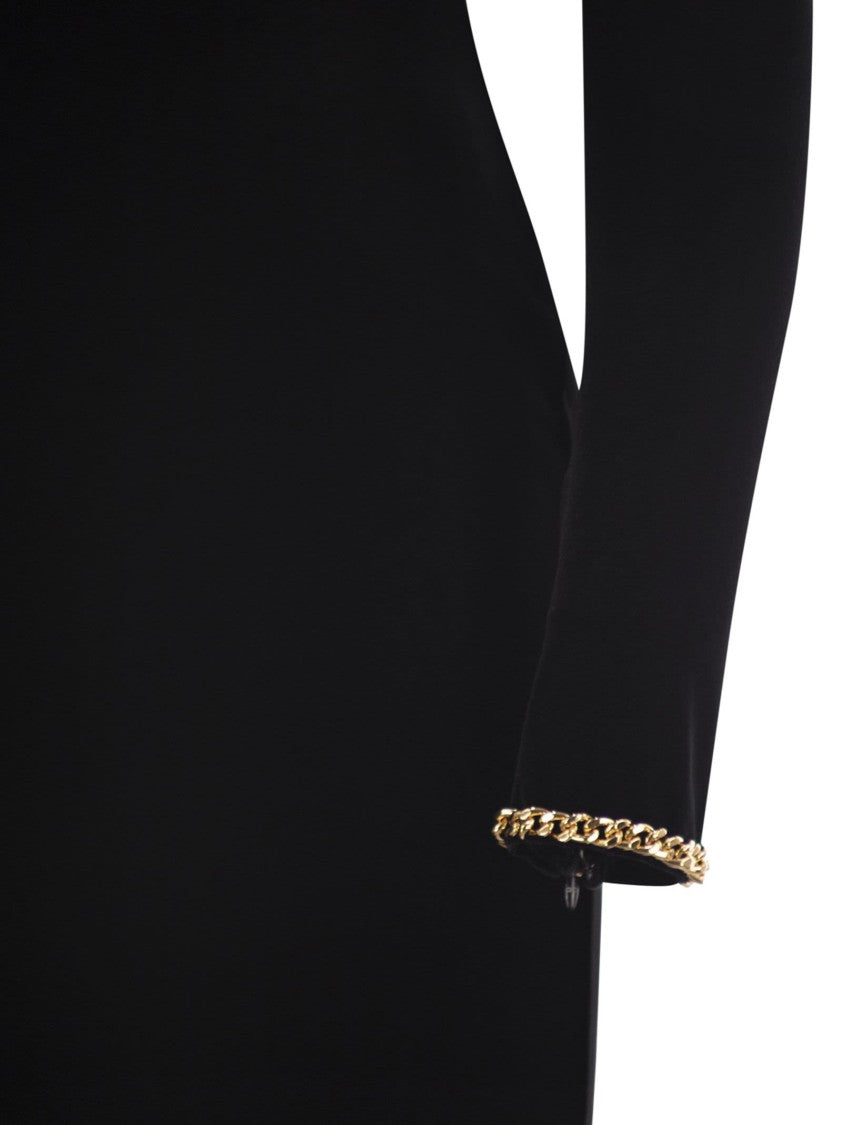 Elisabetta Franchi Red Carpet Dress In Velvet And Jersey