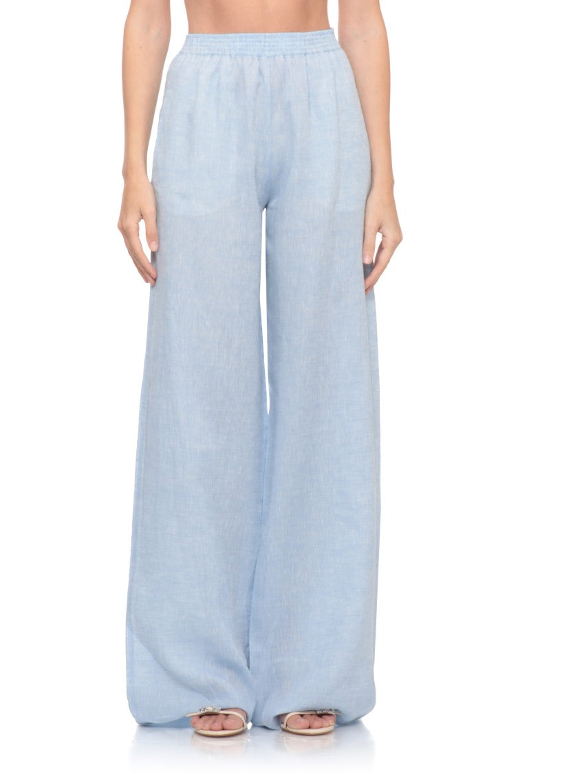 Fabiana Filippi Light Blue Light Point Linen Pants