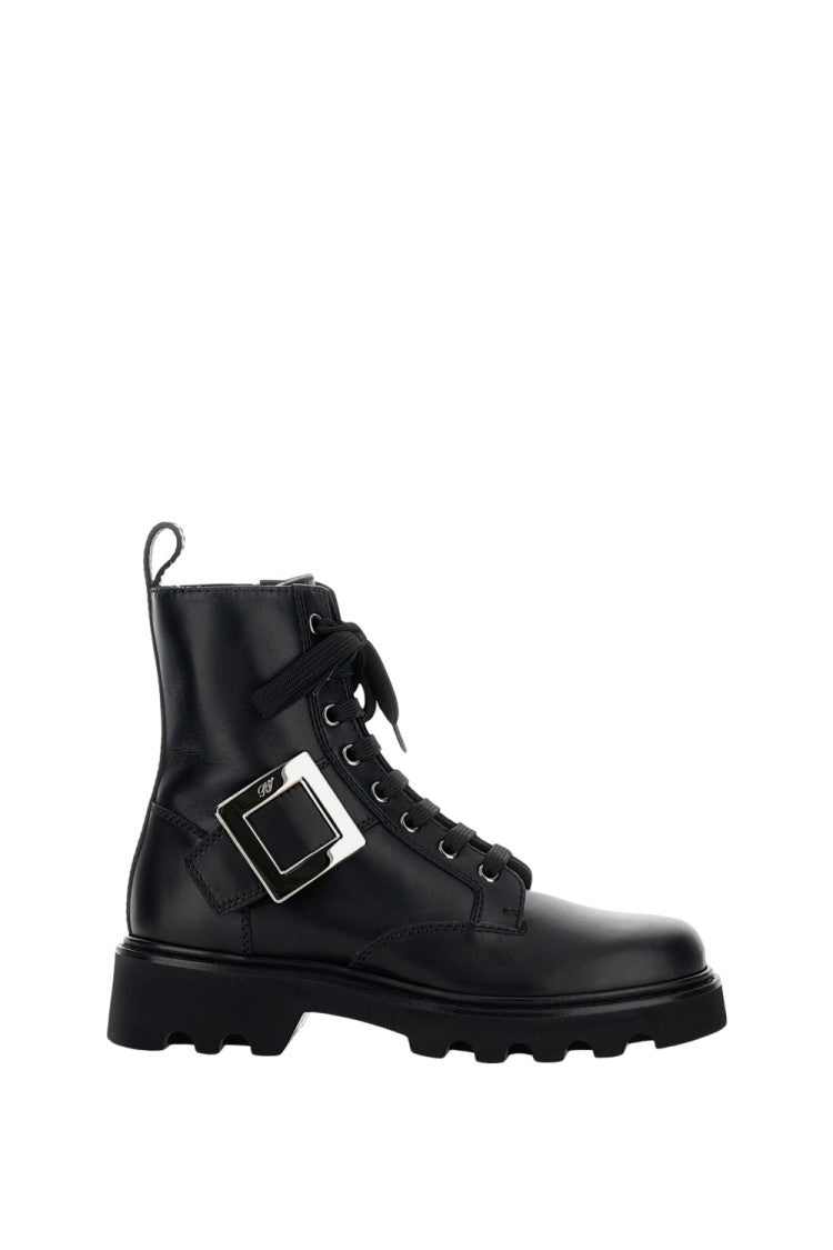 Roger Vivier Pointed Toe Black Boots With Sturdy Heel