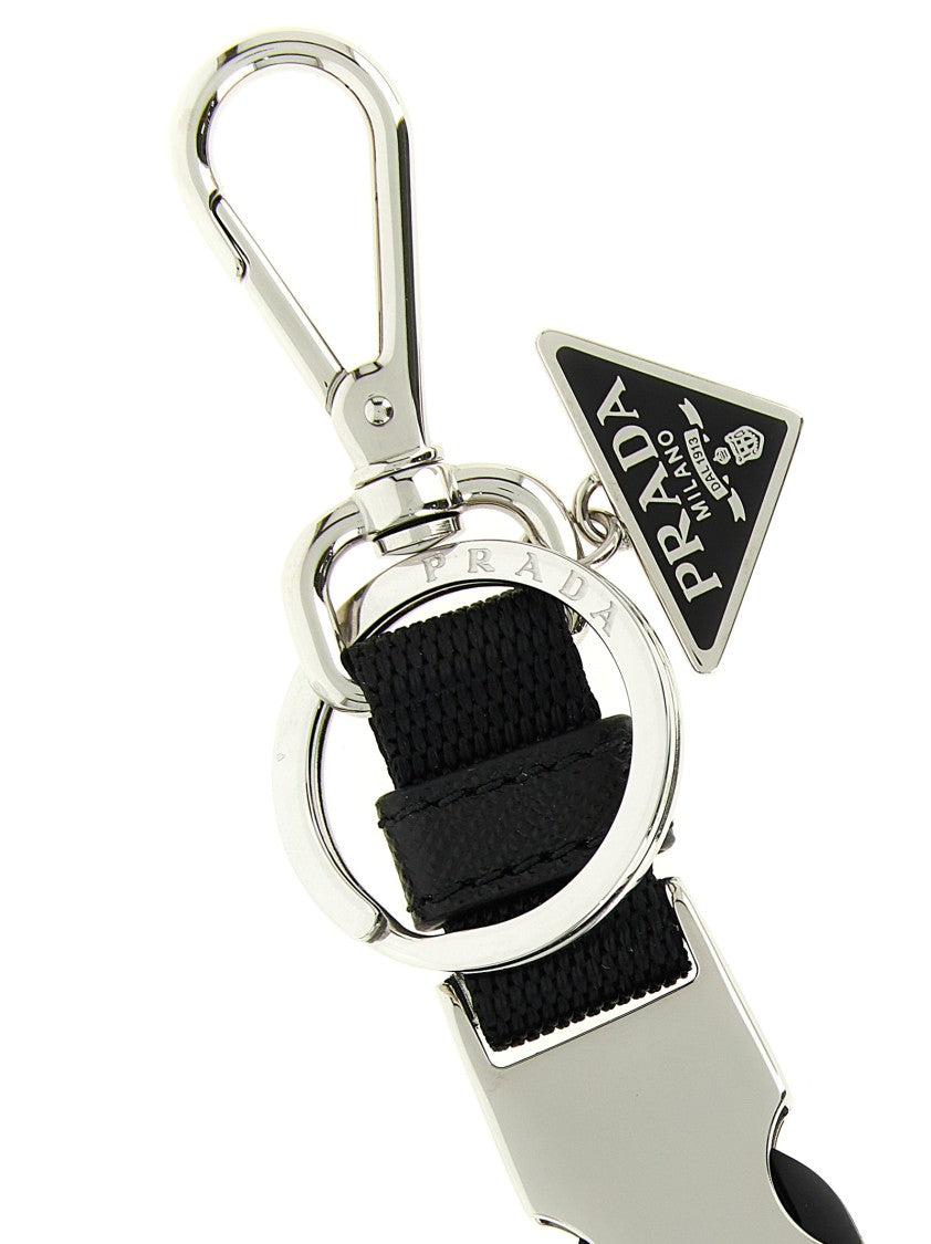 Prada Nylon Keyring With Tuc System And Distinctive Pendant