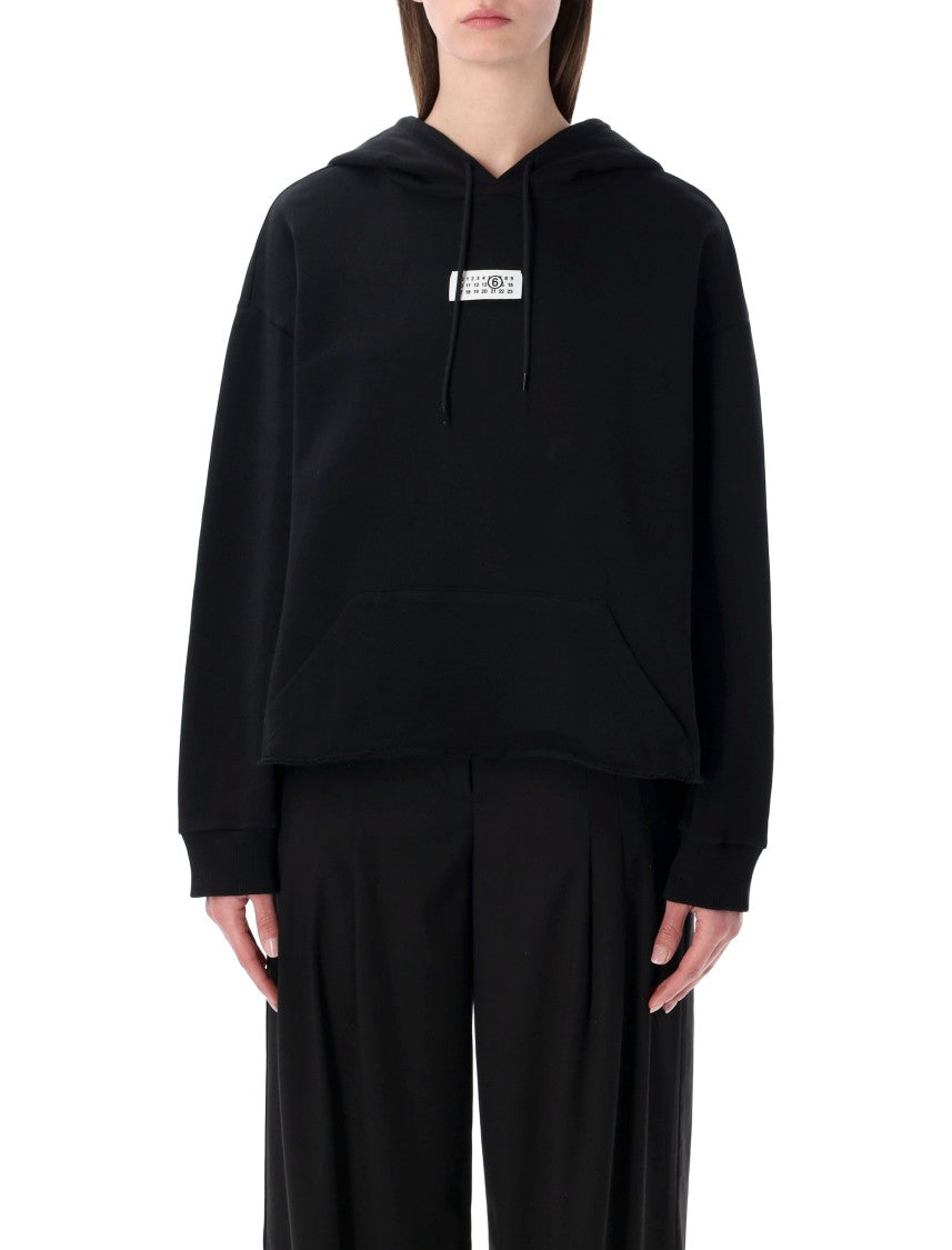 Mm6 By Maison Margiela Unbrushed Cotton Jersey Logo Hoodie