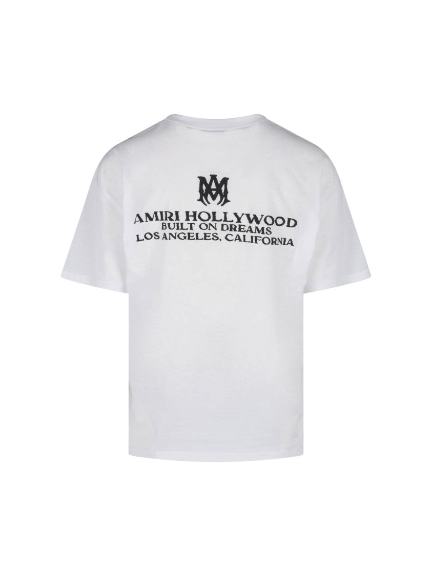 Amiri White Crewneck Logo Cotton T-Shirt