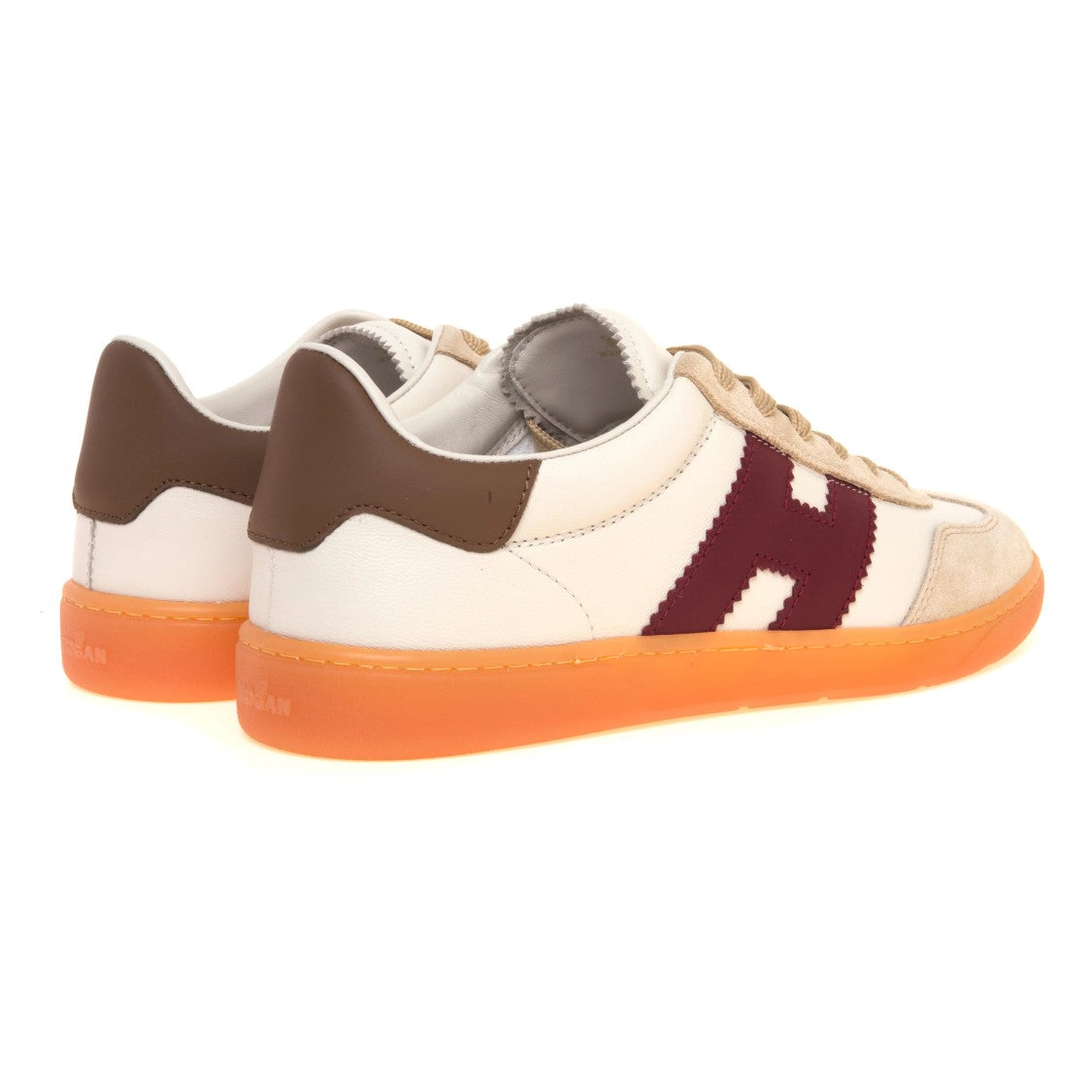 Hogan Burgundy Zigzag Suede Overlay Low-Top Sneakers
