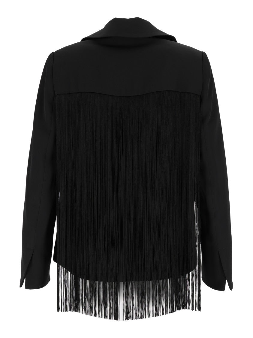 Shirt A Porter Fringed Cascading Fringe Tailored Blazer