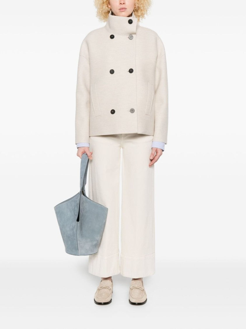 Harris Wharf London Beige Short Boxy Coat