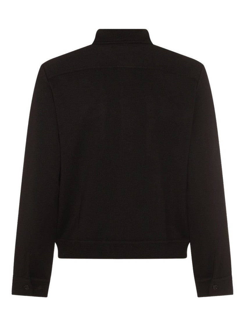 Lardini Textured Wool Knit Jacket With Button Fastening And Flap Pockets