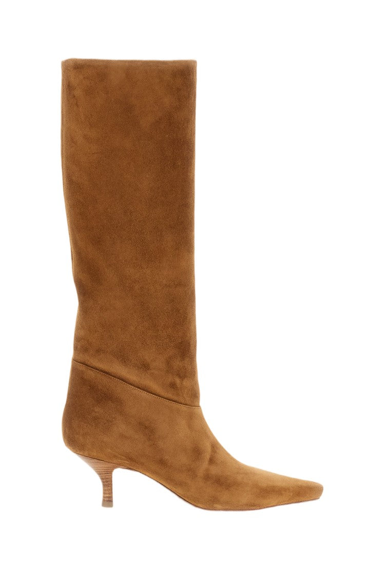 Paris Texas Cognac Rose Suede Knee-High Boots