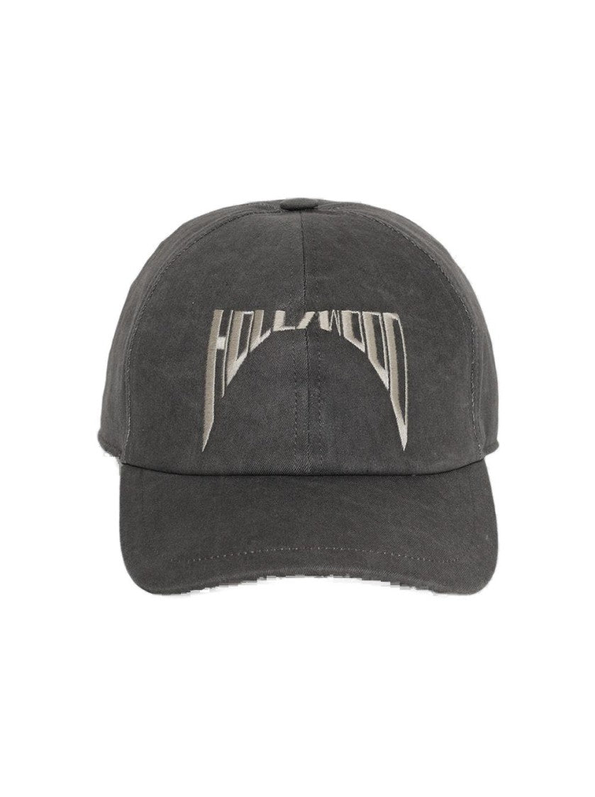 Drkshdw By Rick Owens Embroidered Denim Baseball Cap Dark Dust