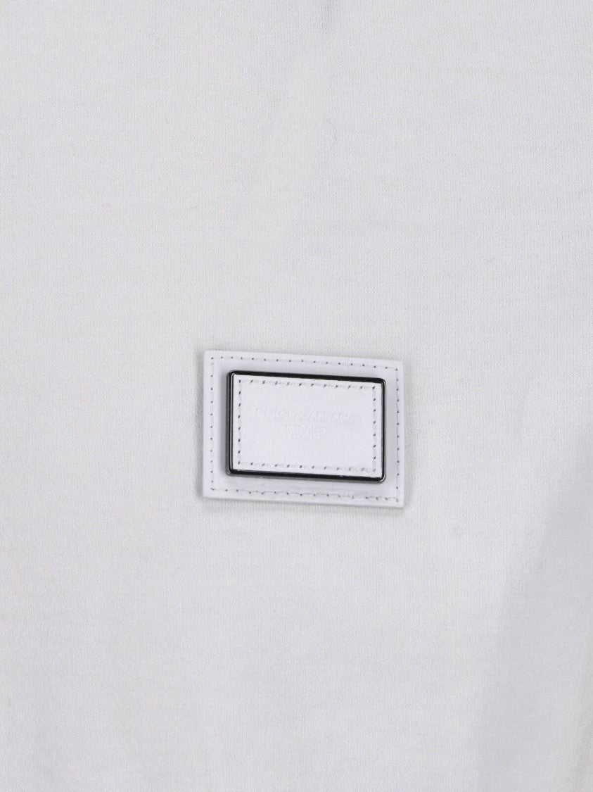 Dolce & Gabbana Short-Sleeve Crew Neck Cotton T-Shirt With Patch Detail