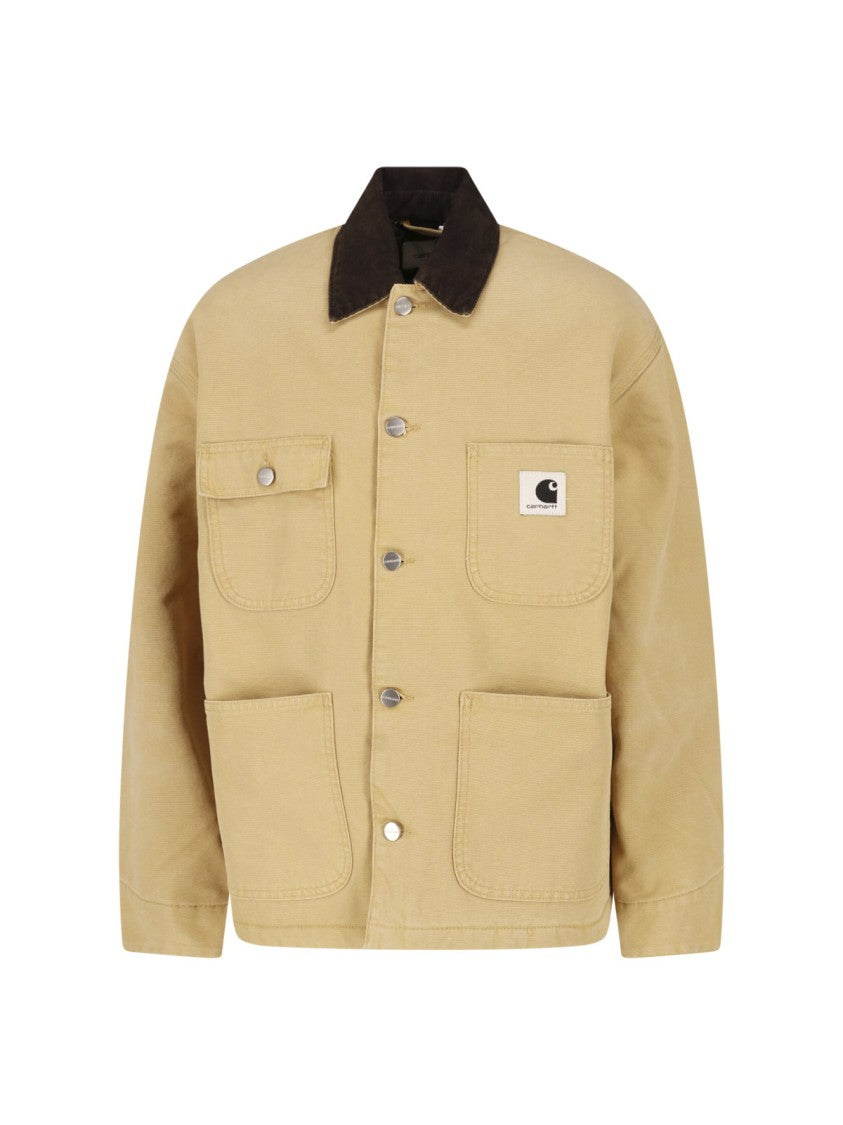 Carhartt Wip Beige Og Michigan Corduroy Collar Organic Cotton Jacket
