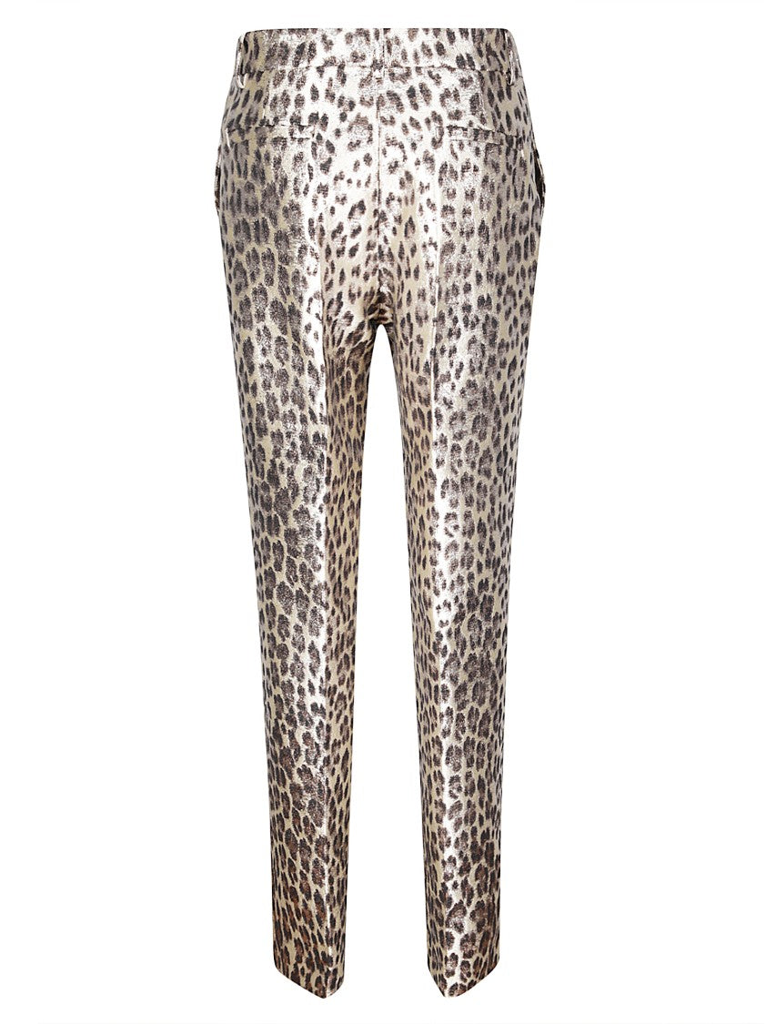 P.A.R.O.S.H. Straight-Leg Pants With Embroidered Animal Print