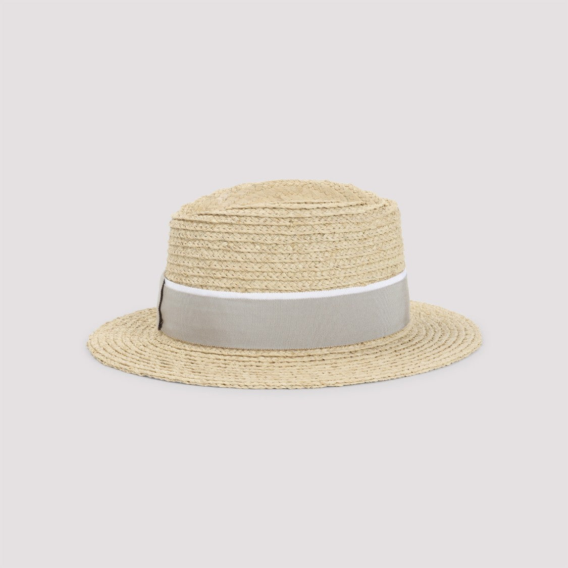 Maison Michel Wide Brim Raffia Blend Hat With Subtle Emblem
