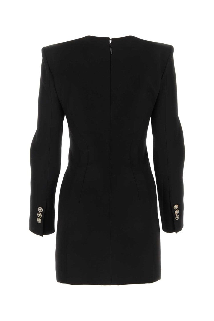 Versace Black Grain De Poudre Mini Dress