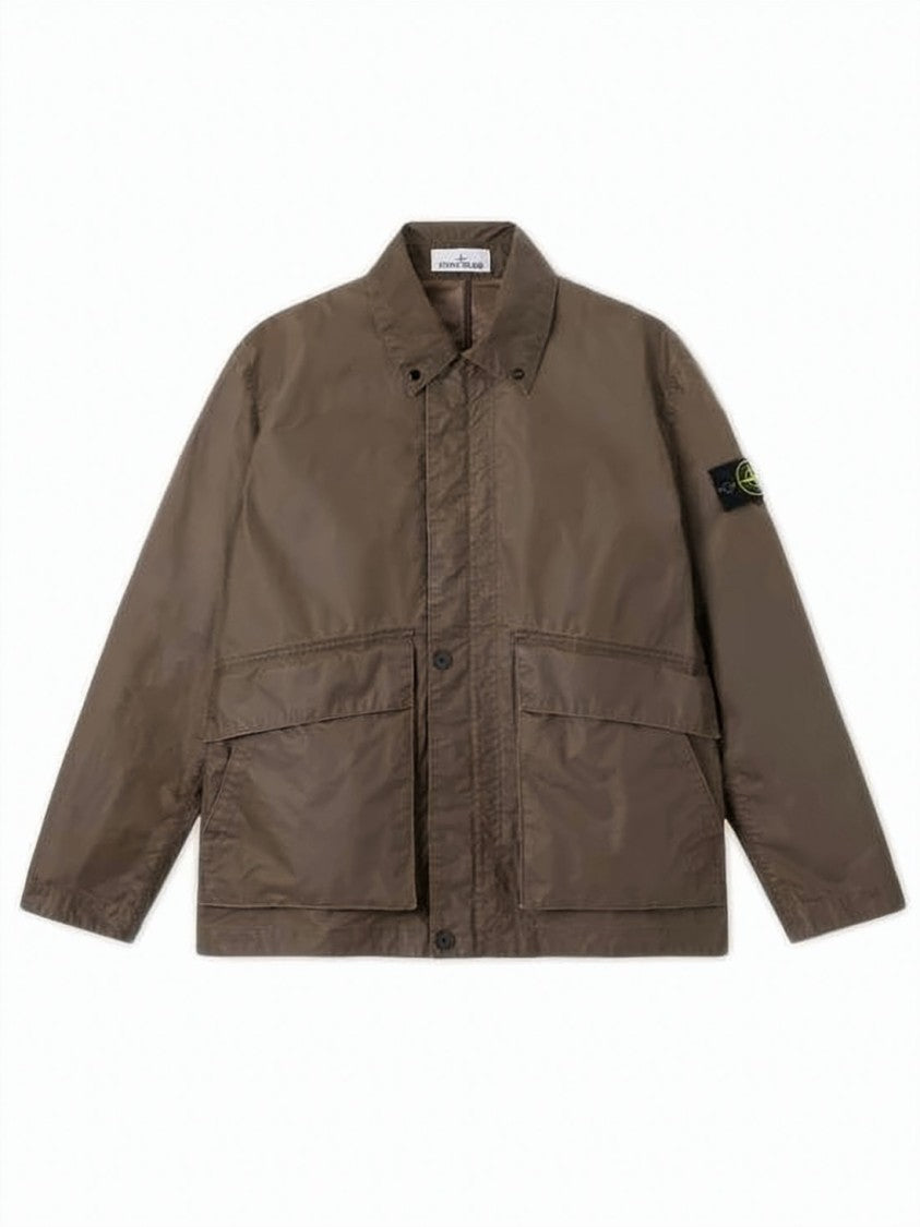 Stone Island Boxy Brown Leather Jacket