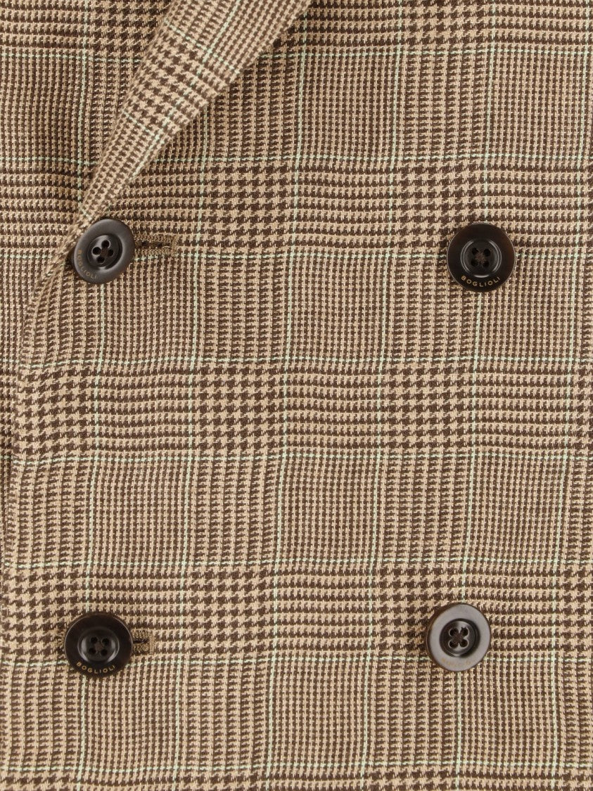 Boglioli Multicolor Prince Of Wales Linen Blazer