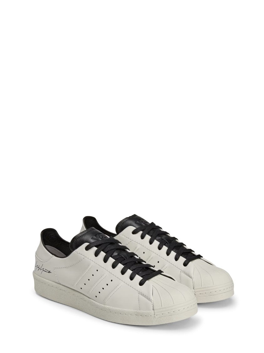 Y-3 Low-Top Leather Sneakers With Perforated Stripes