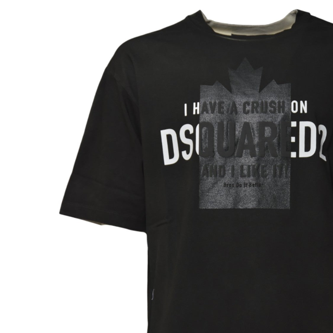 Dsquared2 Rubber Logo T-Shirt In Black Cotton