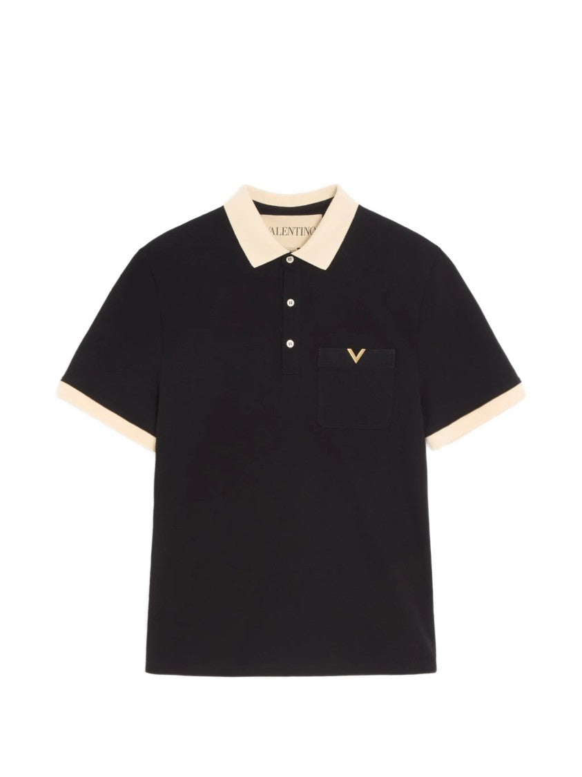 Valentino Polo Jersey Vgold Short-Sleeve Polo