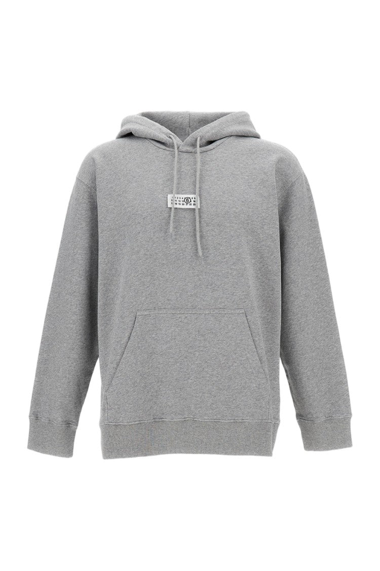 Mm6 By Maison Margiela Grey Oversized Cotton Hoodie With Front Pocket