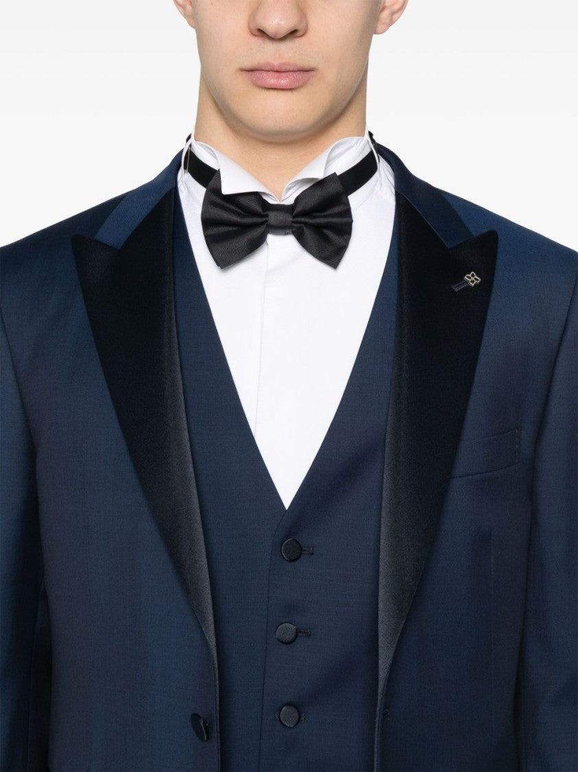 Tagliatore Blue Tailored Suit With Classic Notch Lapel