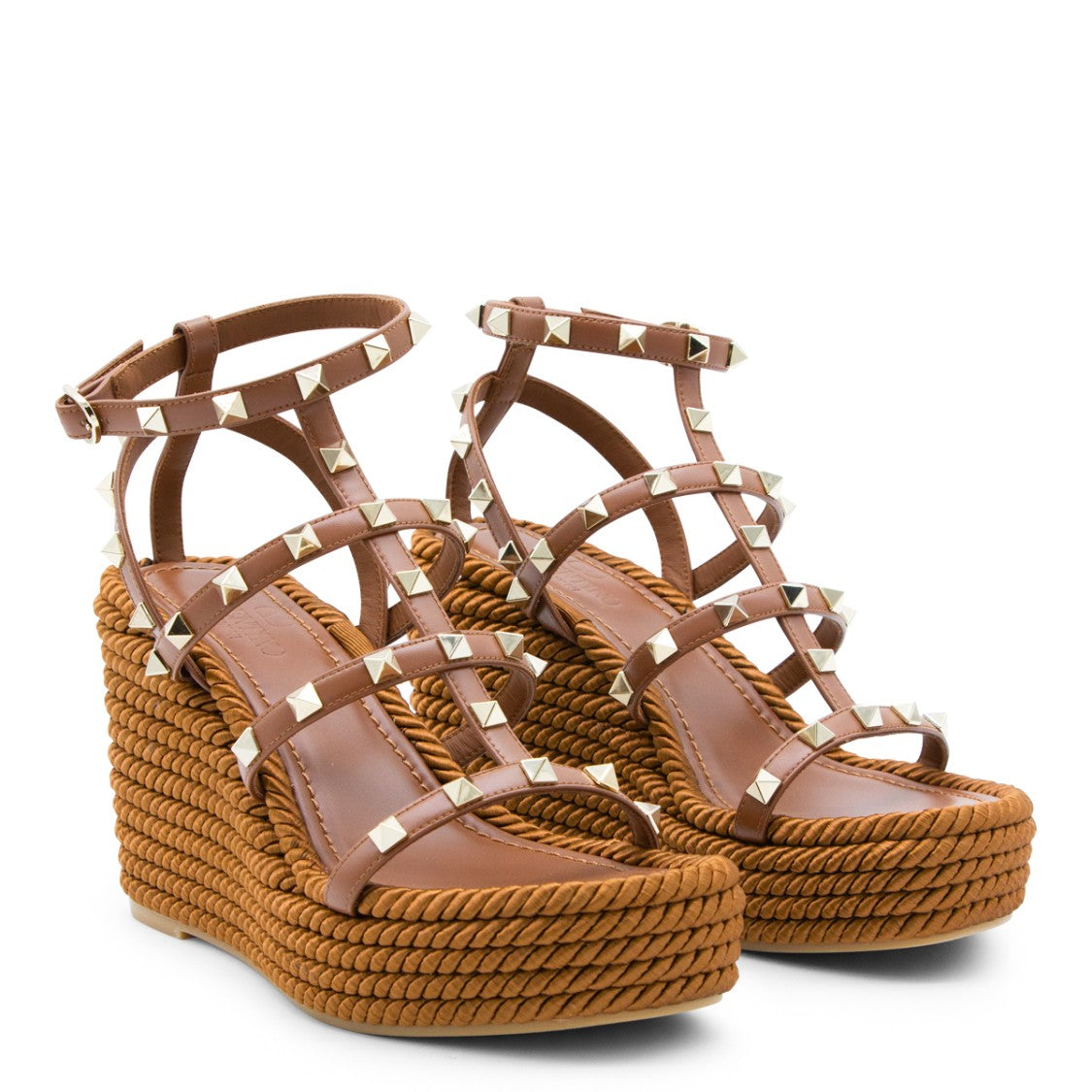 Valentino Garavani Wedge Sandals With Textured Rope Sole