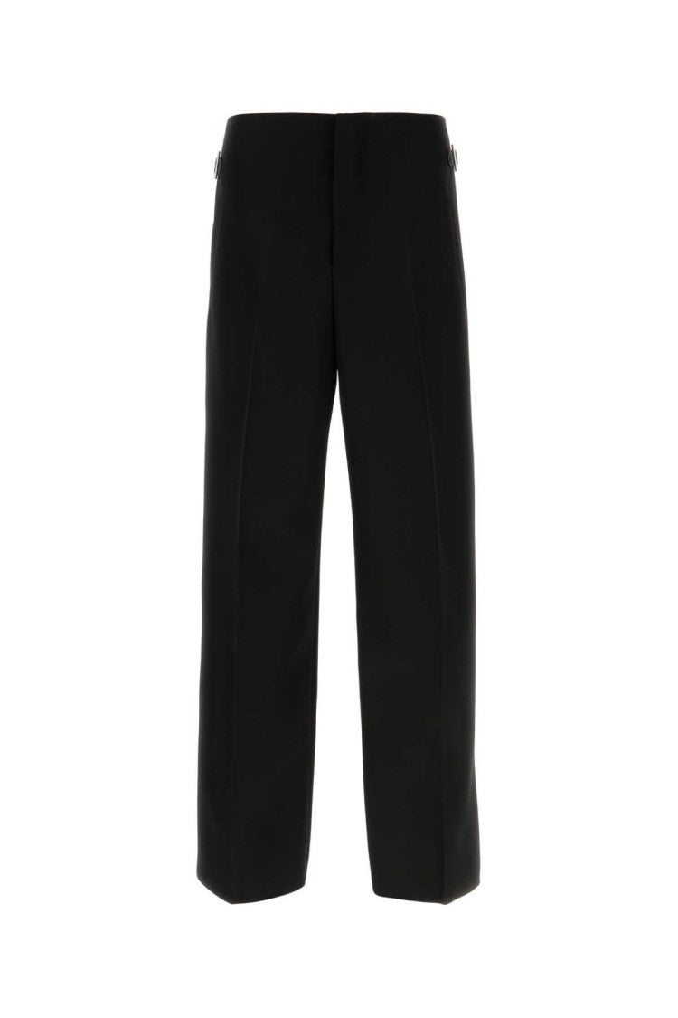 Alexander Mcqueen Black Wool Wide-Leg Pant