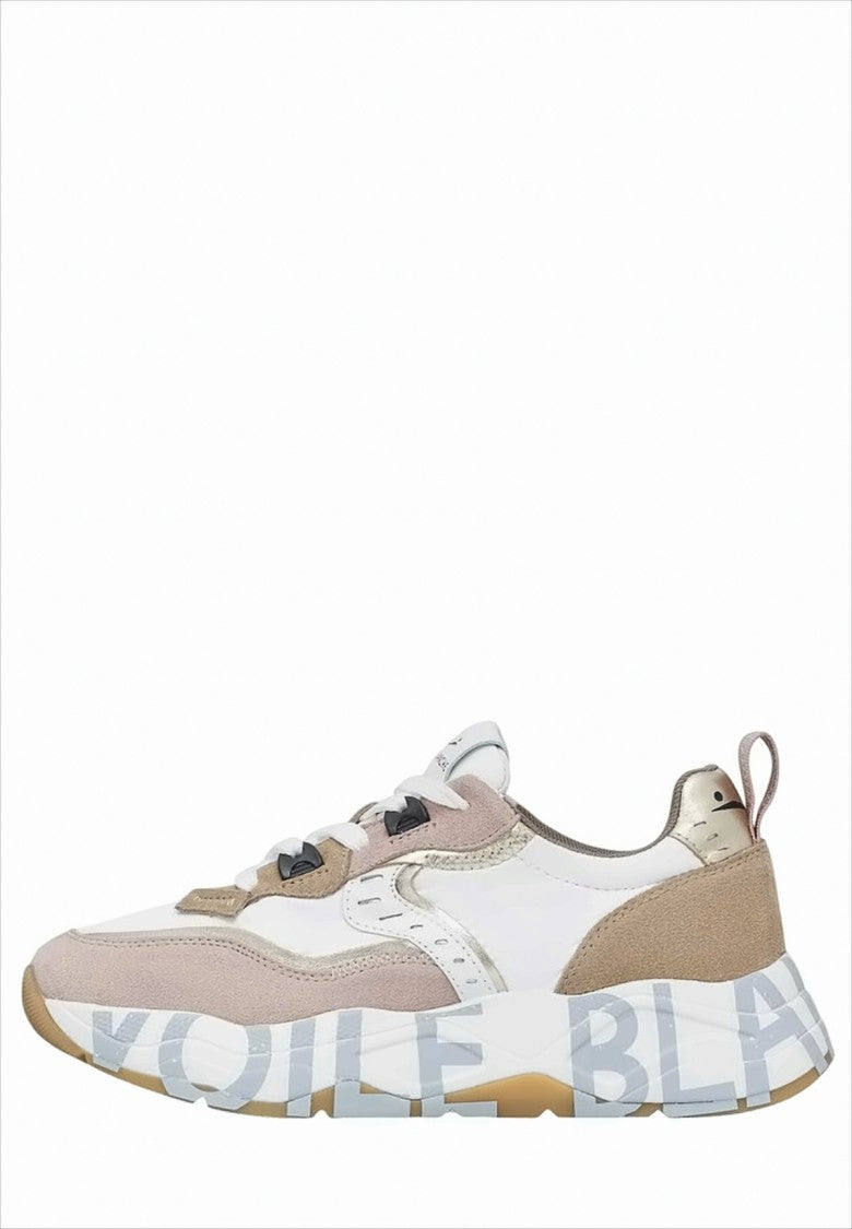 Voile Blanche Layered Suede And Mesh Sneakers
