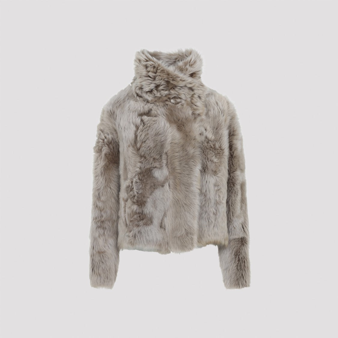 Yves Salomon Beige Sarrasin Lamb Leather Jacket With Concealed Closure