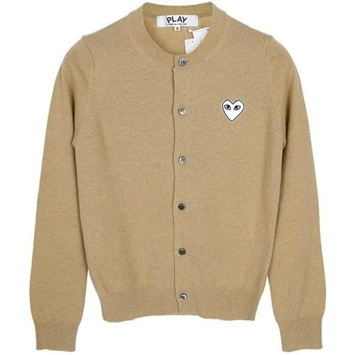 Comme Des Garçons Wool Cardigan With Button-Up Front And Heart Logo