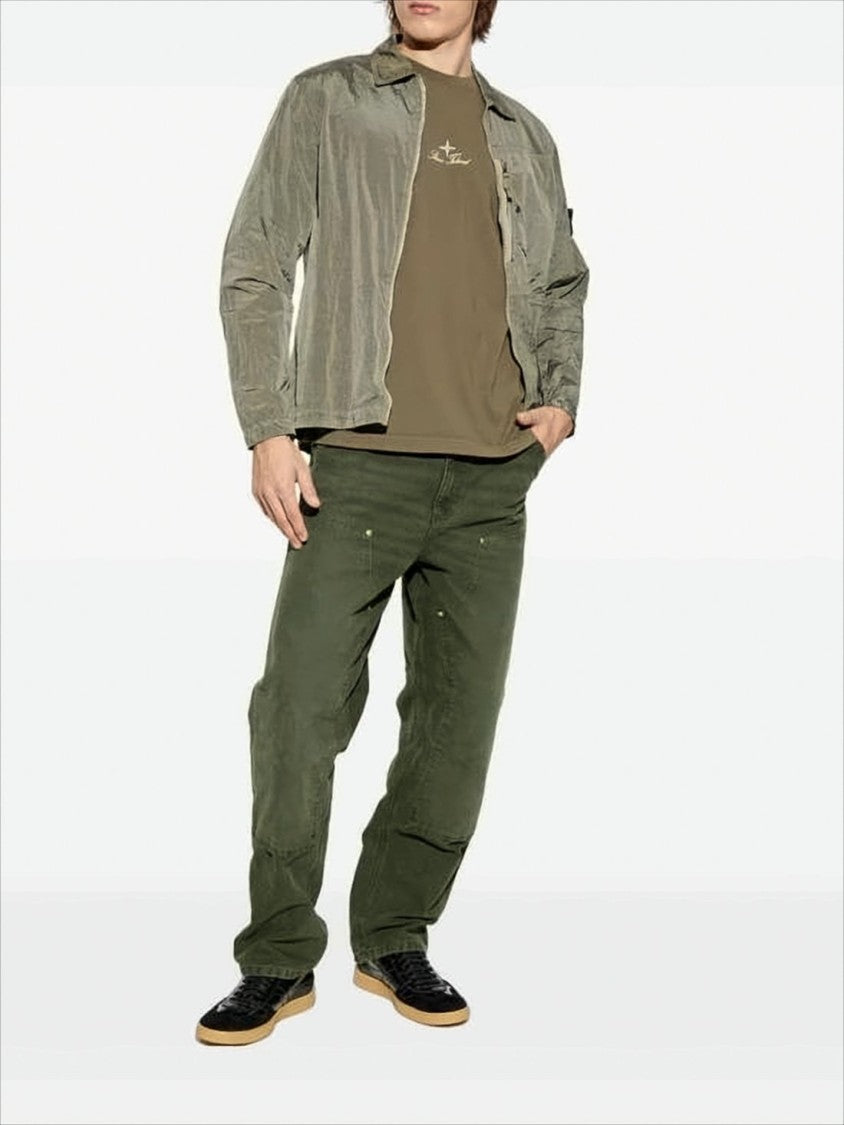 Stone Island Eco-Friendly Nylon Casual Overshirt With Subtle Sheen