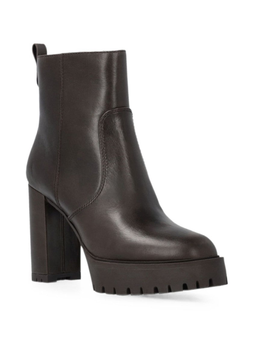 Pinko Black Minimalistic Block Heel Lug Boots