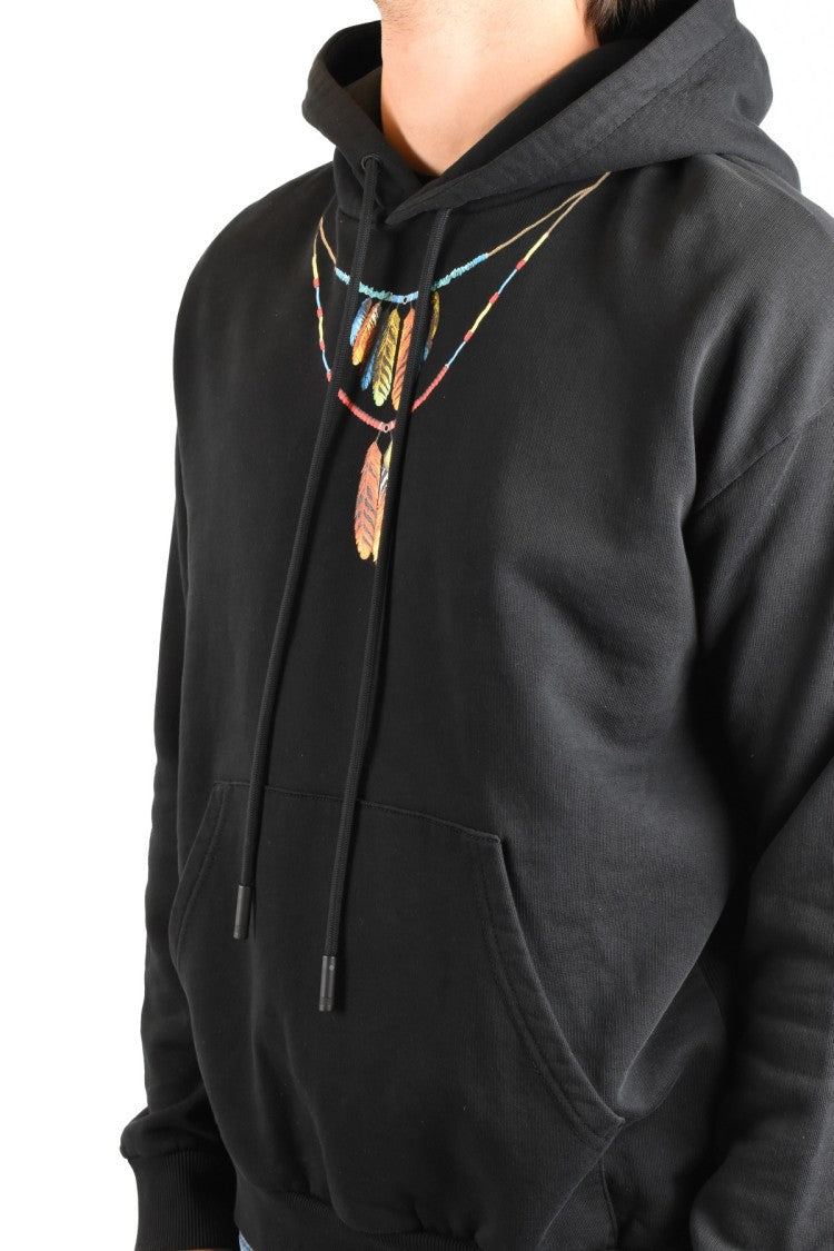 Marcelo Burlon Black Cotton-Elastane Blend Hoodie