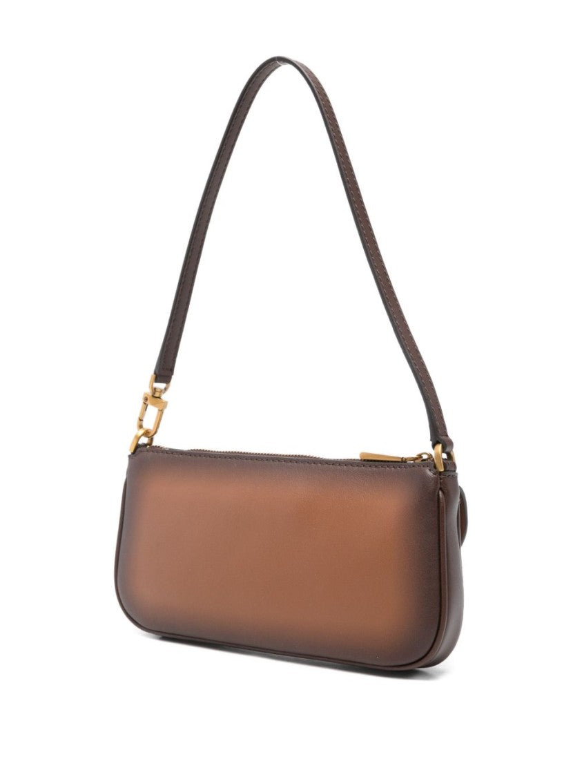 Michael Kors Rectangular Leather Shoulder Bag With Gold-Tone Accents
