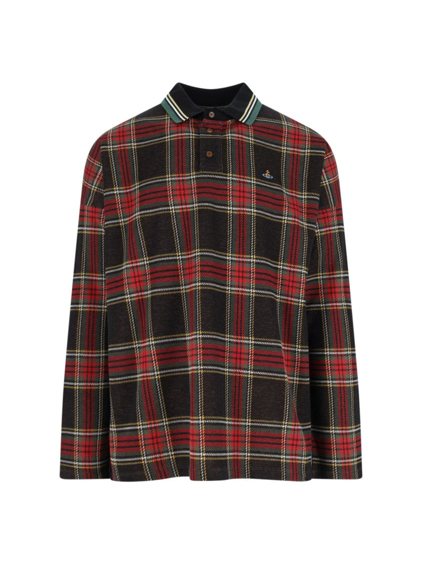 Vivienne Westwood Multicolor Tartan Polo Shirt With Classic Collar