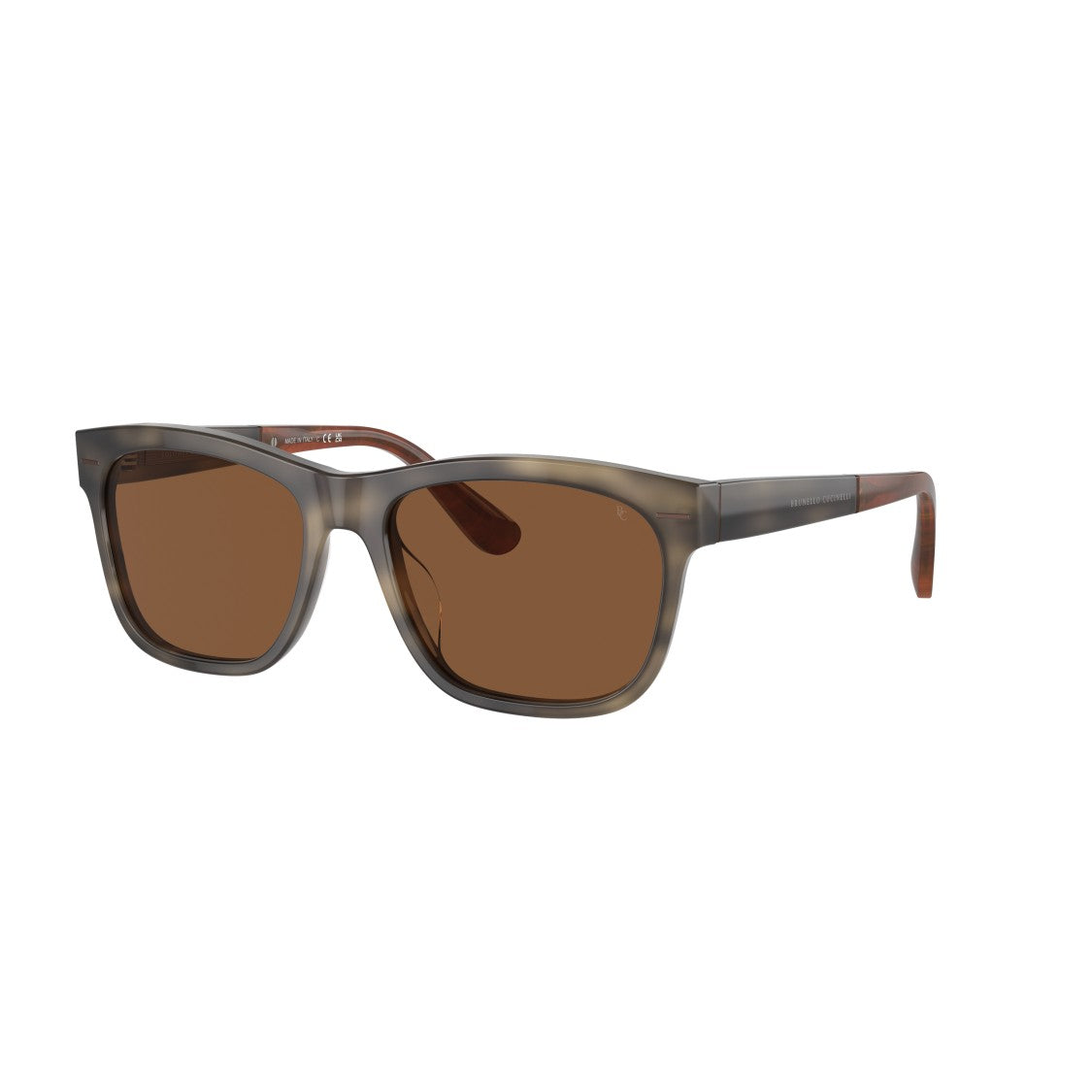 Brunello Cucinelli 0Bc4003s Rectangular Acetate Sunglasses With Smoky Brown Finish