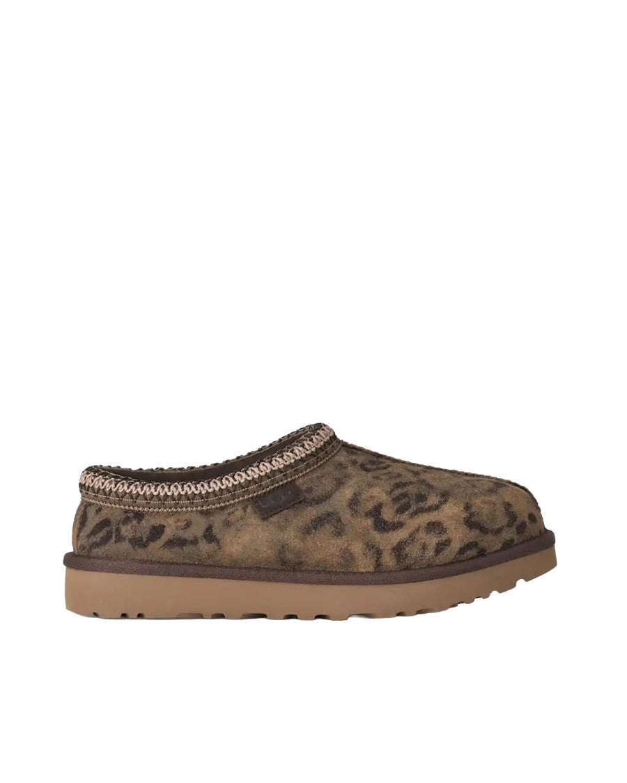 Ugg Tasman Ii Chestnut Animal Print Suede Shearling Sandals
