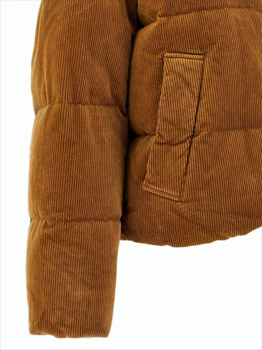 Polo Ralph Lauren Cropped Corduroy Puffer Jacket With High Collar