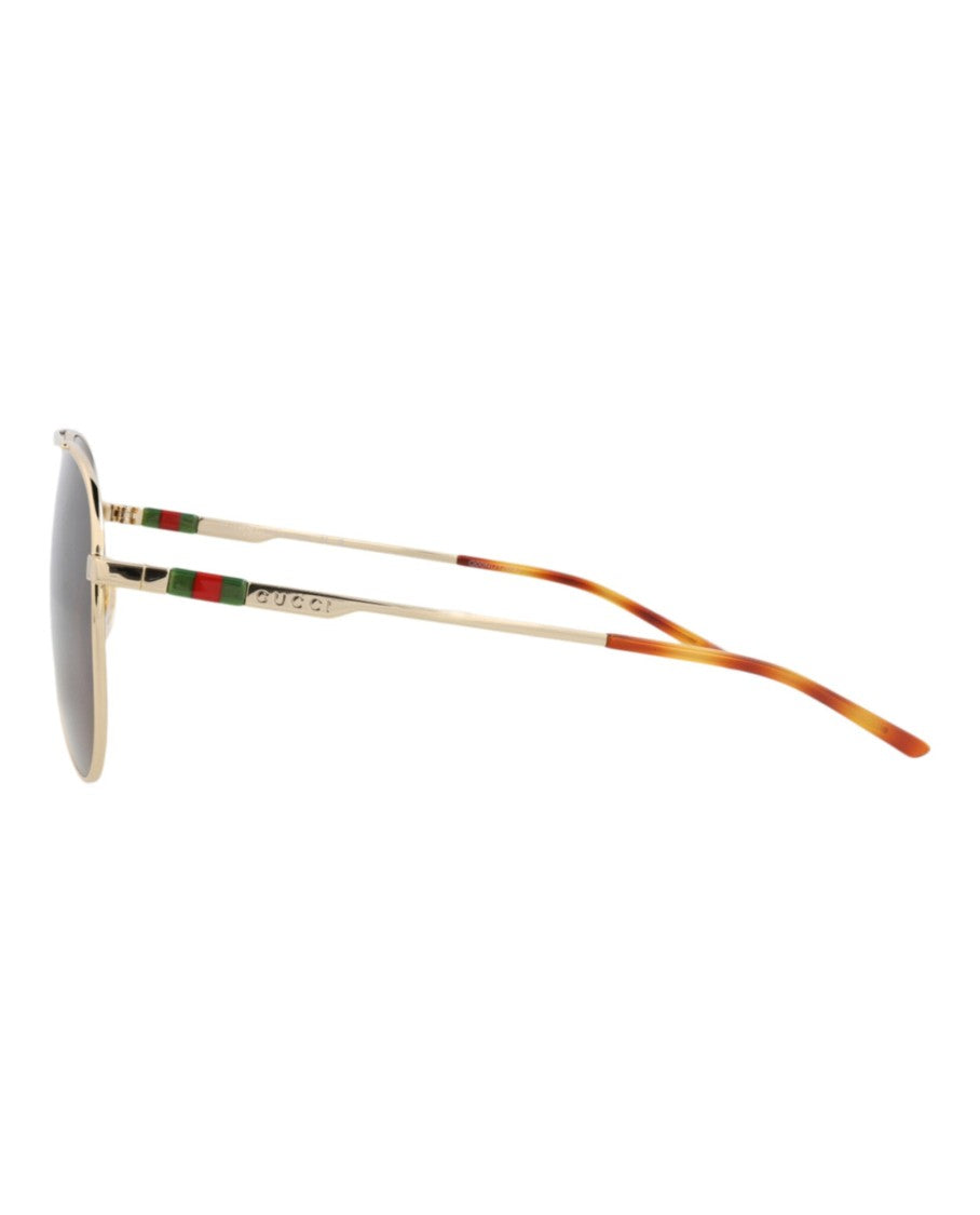 Gucci Aviator-Frame Metal Sunglasses