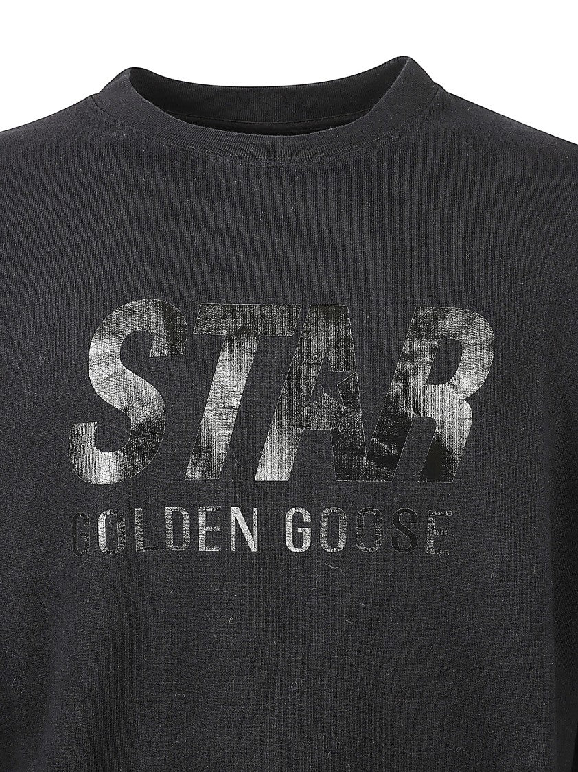 Golden Goose Relaxed-Fit Black Sweatshirt With Graphic Print