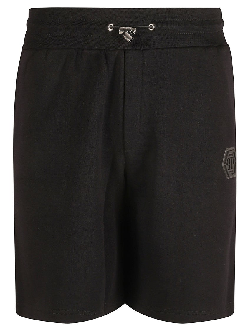 Philipp Plein Relaxed-Fit Black Shorts With Adjustable Waistband