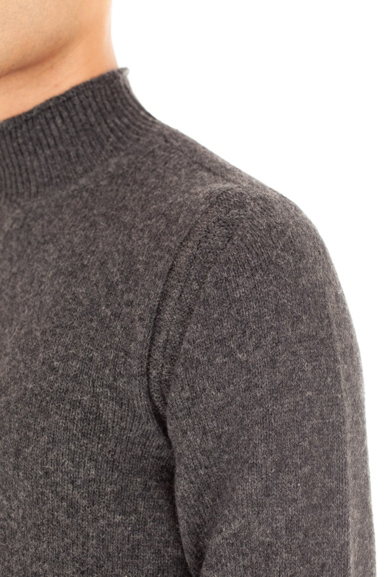 Roberto Collina Camel Wool Mock Neck Sweater