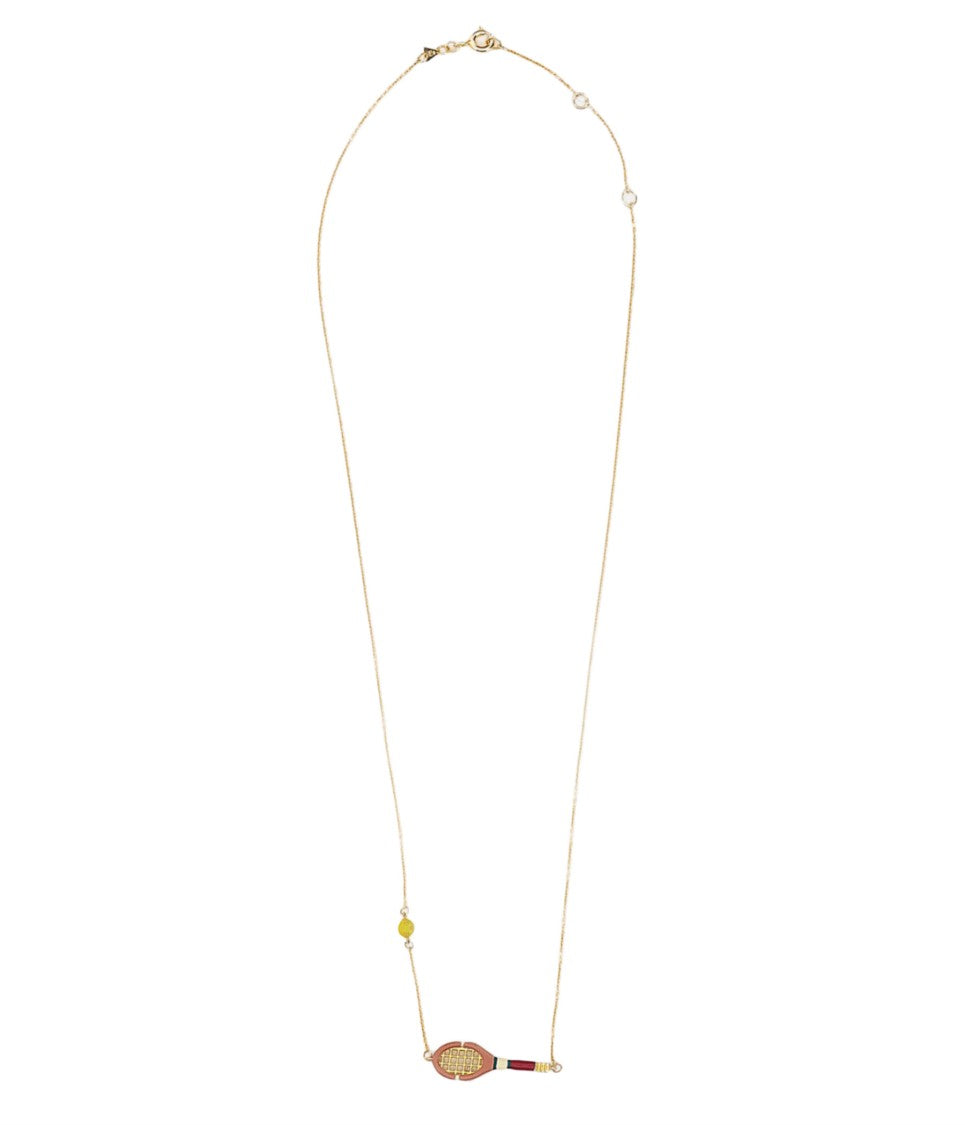Aliita Yellow Gold Tennis Pelota Necklace
