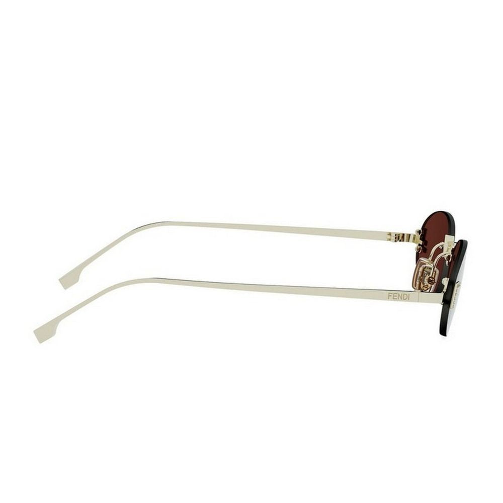 Fendi First Crystal Rimless Oval Metal Sunglasses