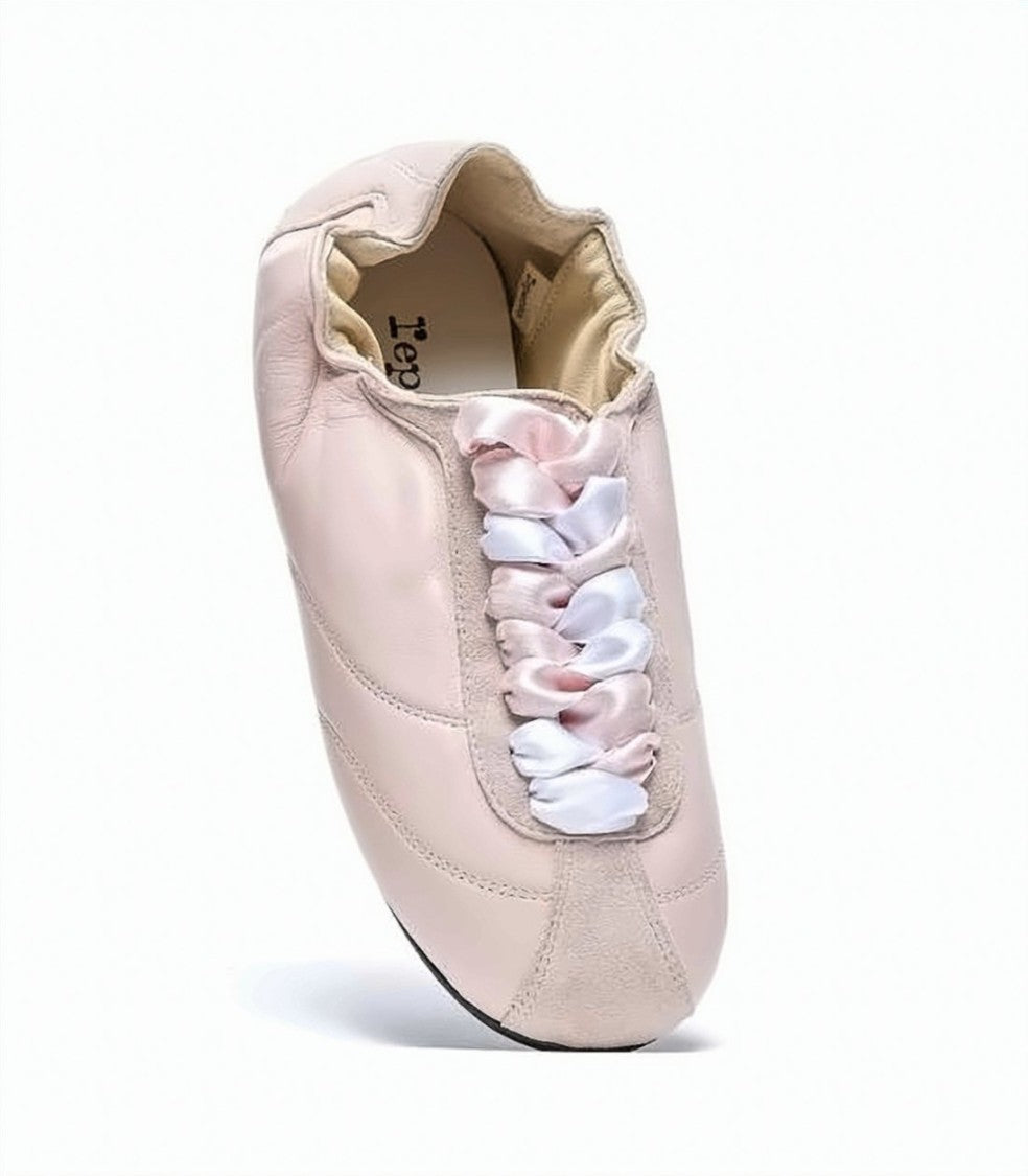 Repetto Lambskin Leather Sneakers With Ruched Satin Laces