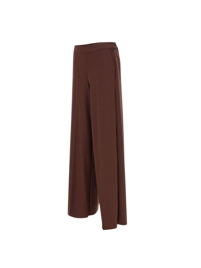 Marella High-Waist Palazzo Trousers With Pressed Creases