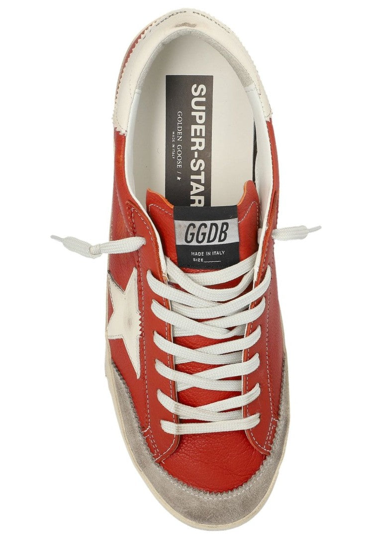 Golden Goose Red Low-Top Sneakers With Classic Silhouette